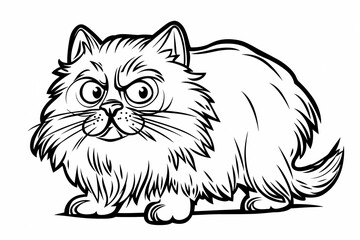 Obraz premium Adorable cat coloring page for children, perfect for creative stock illustrations.