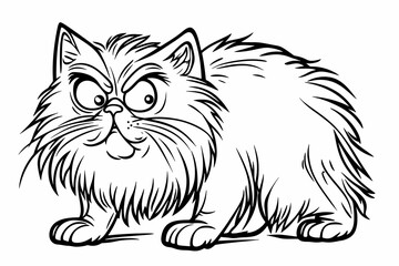 Obraz premium Adorable cat coloring page for children, perfect for creative stock illustrations.