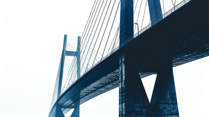 Fototapeta premium Stunning architectural view of Vasco da Gama Bridge in Lisbon, Portugal on a clear day