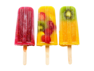 Popsicles on transparent background.