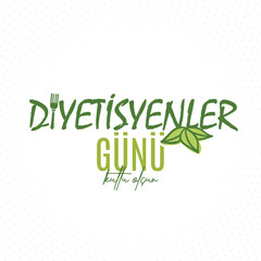 Dünya Diyetisyenler Günü Kutlu Olsun. vektör tasarımları. Happy World Dietitians Day. vector designs.