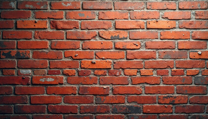 Fototapeta premium Vintage red brick wall texture with rustic charm, ideal for branding or design.