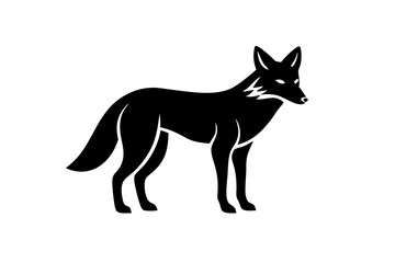 fox silhouette isolated on white