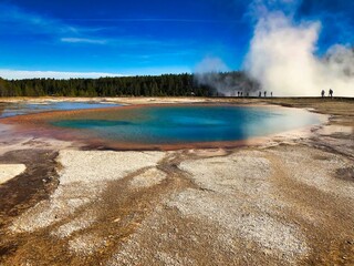Turquoise Pool in the Midway Geyser Basin, Yellowstone National Park in Wyoming.
