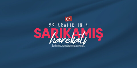 22 Aralık, Sarıkamış şehitlerini rahmetle anıyoruz. sarıkamış tasarımları. Translation: We commemorate the martyrs of Sarıkamış, December 22, with mercy. sarikamis designs.