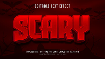 scary editable text effect