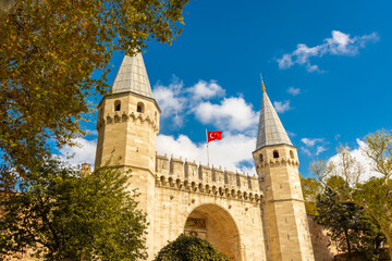 Fortress gate of the Topkapi Palace,  Istanbul, Turkey