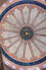 Interior view of the domes of the Blue Mosque, Istanbul,  Turkey