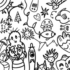 Whimsical Worlds: A Playful Doodle Universe