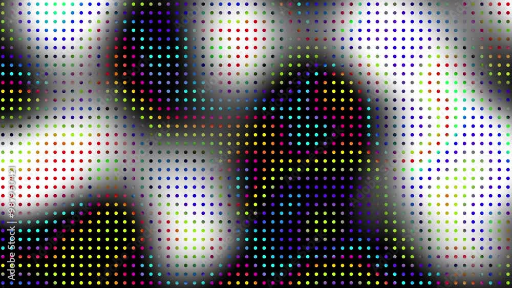 Poster animated abstract technology black background random dots and grid 4k