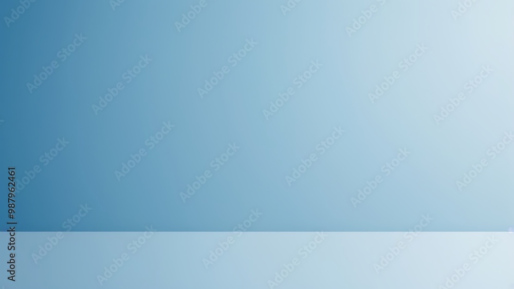 Poster abstract illustration of a textured solid blank wall with blue gradient color transitioning from lig