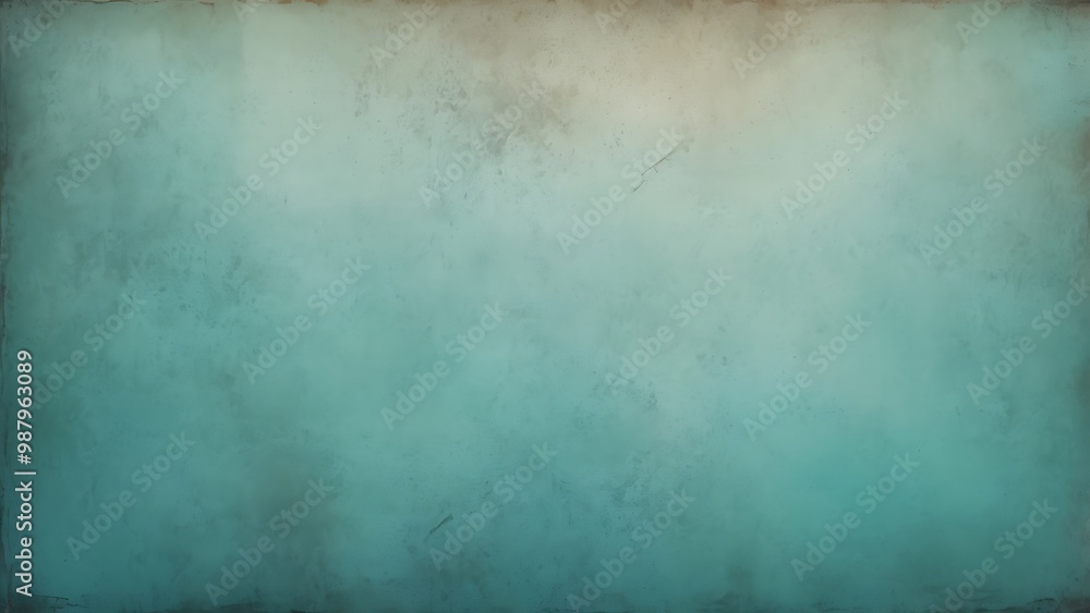 Poster abstract grungy vintage background of empty wall with solid green color and gray shadows around it