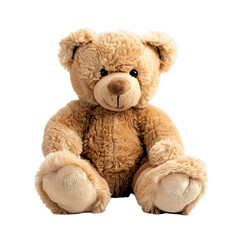 Fototapeta premium Classic brown teddy bear sitting comfortably on a clean white background