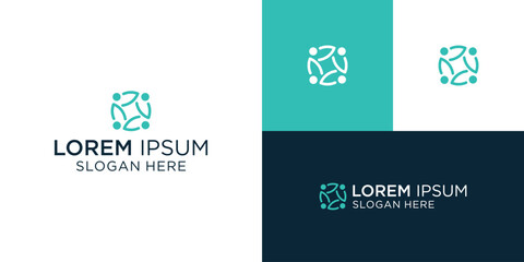 Fototapeta premium abstract people and human family logo design vector