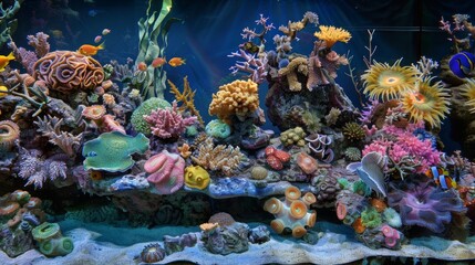 Vibrant Coral Reef Underwater Ecosystem with Diverse Marine Life