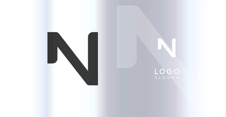 Bold futuristic logo monogram, sleek minimalistic letter N for innovative tech company, science bio lab, sport label, futuristic and cosmic inspired designs. Vector illustration.