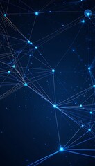 artificial concept data network dots connection line connected big data abstract network concept intelligence network flow blue deep neural background blue science background graphic pattern tech