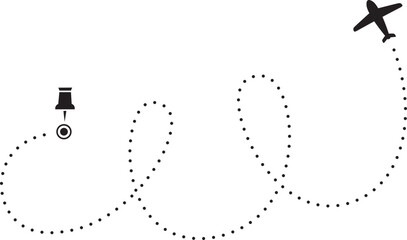 Flight Route Dashed Line