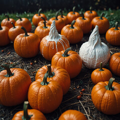 Scary Halloween Skeletons in a Haunted House Setting
Pumpkin wich