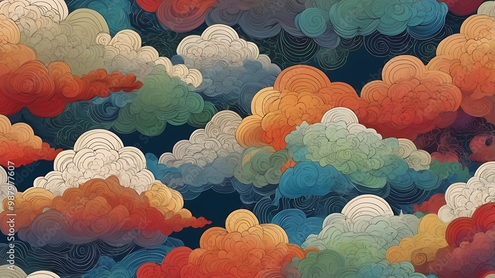 Poster abstract illustration background of seamless digital design texture with smooth colorful wave like c
