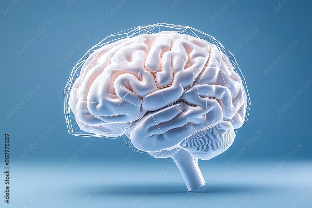 Aufkleber minimalist brain design, featuring clean lines and geometric shapes in a monochromatic color scheme