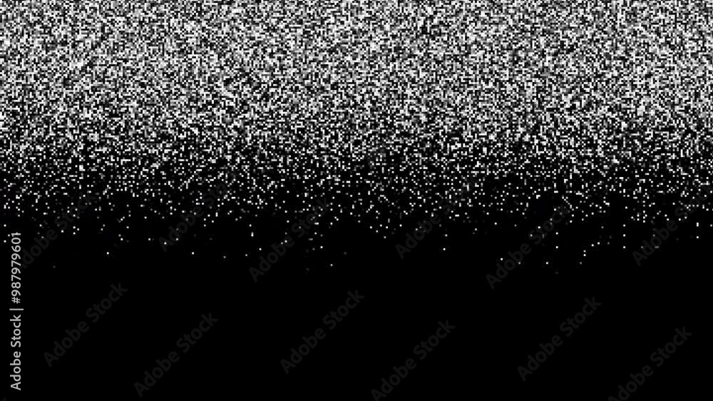 Poster TV noise grain on screen at no antenna signal. Digital noise. Close up of a black and white noise with