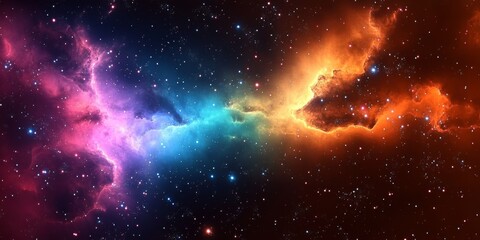 Vibrant nebulae and galaxies illustration showcasing cosmic beauty with detailed cloud formations and vibrant colors.