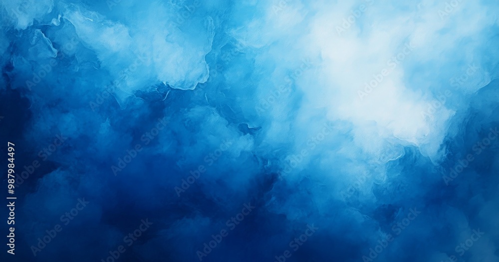 Poster misty dark blue watercolor background with soft textures and minimalistic design, high-resolution hy