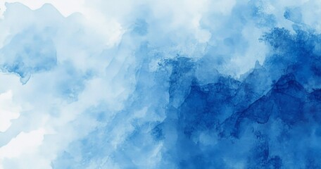 Misty dark blue watercolor background with soft textures and minimalistic design, high-resolution hyper-realistic details, creating a serene and abstract atmosphere.
