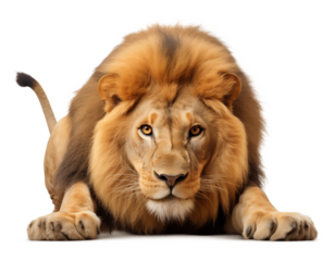 Lion Sneaking Isolated on Transparent Background PNG
