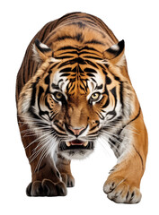 Obraz premium Tiger Sneaking Isolated on Transparent Background PNG 