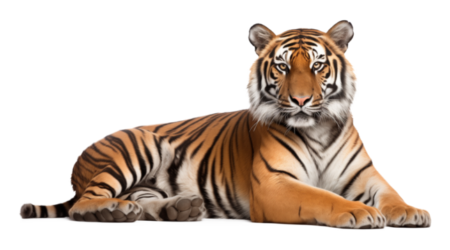 Tiger Resting Isolated on Transparent Background PNG
