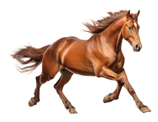 Obraz premium Horse Sprinting Isolated on Transparent Background PNG 