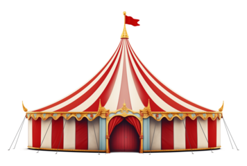 Circus Tent Isolated on Transparent Background PNG
