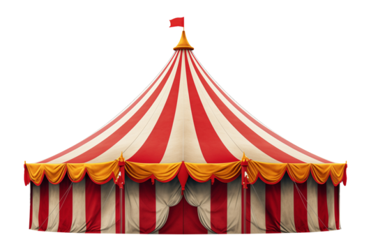 Circus Tent Big Top Isolated on Transparent Background PNG
