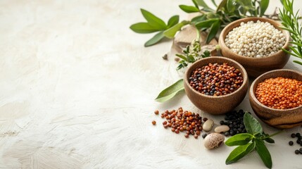 Artistic Arrangement of Sprouted Lentils in Bowls