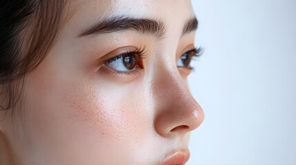 Fototapeta premium Visual guide to blackhead treatment steps, featuring skin transformation from clogged pores to smooth skin, split into easy-to-follow sections, Clean Design, Photorealistic