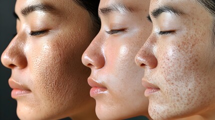 Visual time-lapse of blackhead treatment, highlighting clogged pores before, extraction process, and after results with clean, pore-free skin
