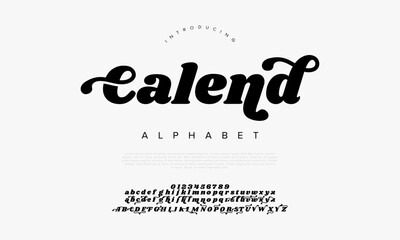 Calend typography beauty fashion elegant minimalist serif italic fonts decorative wedding vintage retro logos. Minimal luxury font alphabet logo. Vector illustration