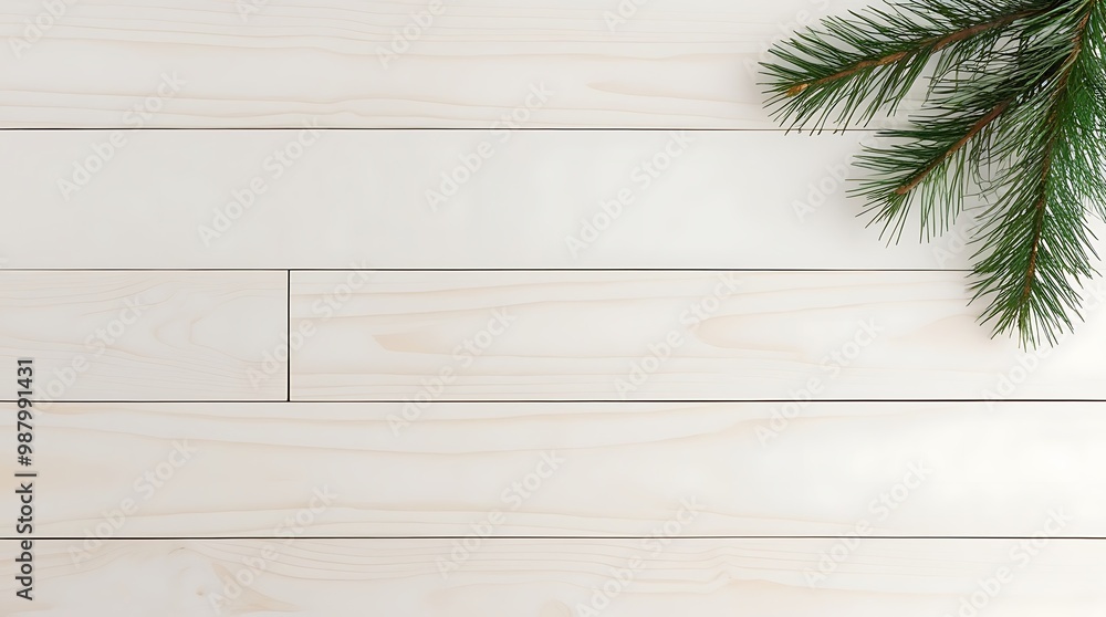 Poster minimalist and clean image featuring a light wooden background with horizontal planks and a small cl