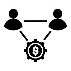 Crowdfunding icon with glyph style