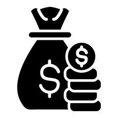 Profitability icon with glyph style