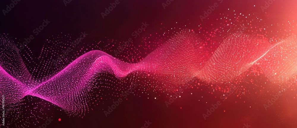 Poster abstract wave pattern with vibrant colors and light effects.