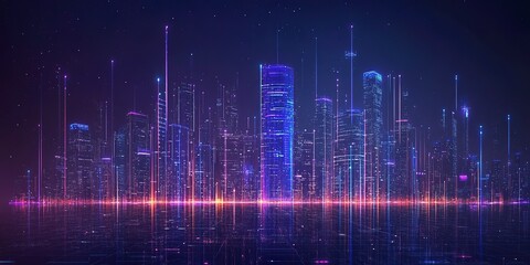 smart city and big data connection technology concept 