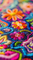 Obraz premium colorful embroidery on fabric