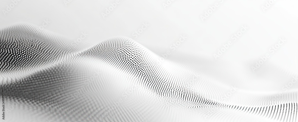 Poster abstract waves in white and gray tones create a serene and minimalist aesthetic.