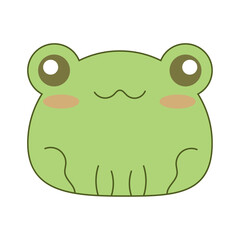 Minimalistic cute frog design with transparent background
