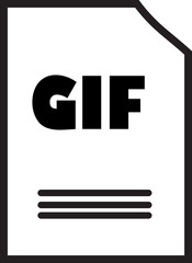 GIF File Icon: A modern and minimalist icon representing a GIF file, perfect for website design, mobile applications, and presentations. It's clean and professional.
