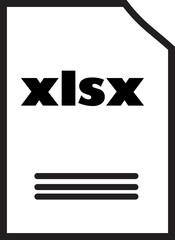 Spreadsheet Icon: A simple, bold, and modern icon depicting a standard XLSX file format. Perfect for presentations, websites, and software interfaces.  