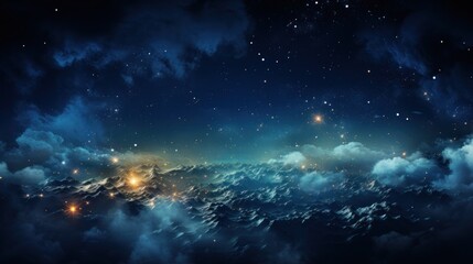 Fototapeta premium Starry Night Above Mountains